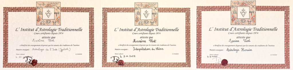 diplômes d'astrologie traditionnelle